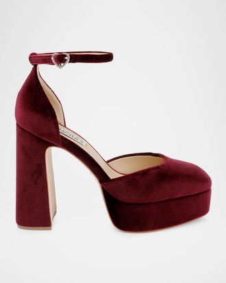 Badgley Mischka Jayda Ankle-Strap Platform Pumps
