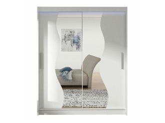 Mirjan24 Armario Closico 134, Blanco, 200x150x58cm, Puertas De Armario: Correderas, N&uacute;mero De Estantes: 5, Led