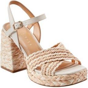 Marc Fisher Juliey Ankle Strap Platform Sandal in Beige at Nordstrom Rack, Size 9.5