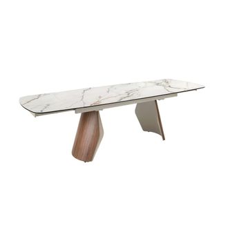 Angel Cerd&aacute; Mesa comedor extensible ovalada barril m&aacute;rmol porcel&aacute;nico