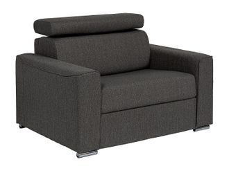 Vente-Unique Sill&oacute;n cama express en tela gris - Cama de 70 cm - Colch&oacute;n de 14 cm - VIZIR