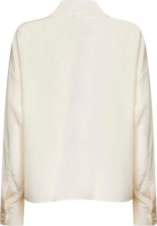 Max Mara Womens Tie Blouse Mstcolono Beige Silk Shirt