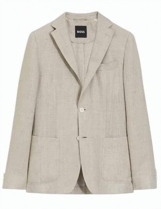 BOSS Beige 2 Button Chest Pocket Jacket