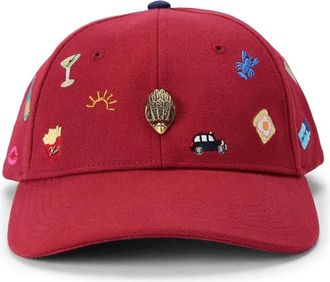 Kurt Geiger Visor Cap - Dames - Petten - Rood - ONE Size - Katoen - Accessoires