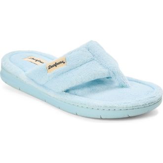 Dearfoams Wrenley Terry Thong Flip Flop Slipper in Blue Wash at Nordstrom, Size X-Large