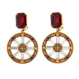 Dolce & Gabbana Long Earrings with Multicolored Rhinestones - female - Dolce & Gabbana - Earrings - Multicolor - ONE SIZE - Accessories
