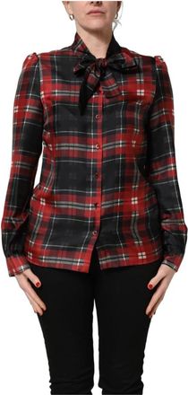 Dolce & Gabbana Blouse met lange mouwen en strik - Dames - Blouses - Veelkleurig - M - Overhemden