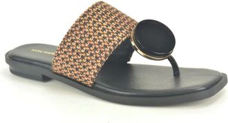 Noa Harmon Teenmuil Gar Plat - Dames - Slippers - Zwart - 36 EU - Schoenen