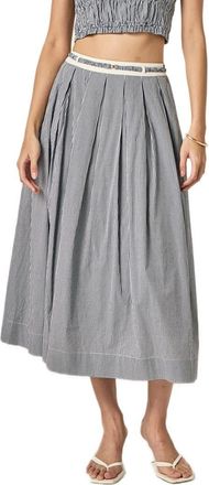 English Factory Colorblock Plaid Maxi Skirt in Blue at Nordstrom, Size X-Small