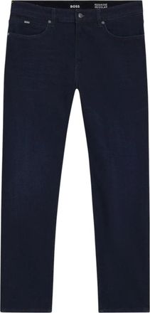 HUGO BOSS Jeans, Heren, Blauw, W36 L32, Denim, Donkerblauwe Straight Fit Jeans