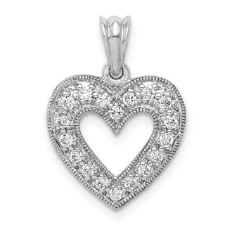 Diamond2Deal 14K Gold Lab Grown Diamond Heart Pendant (0.25ct, VS, G-H)