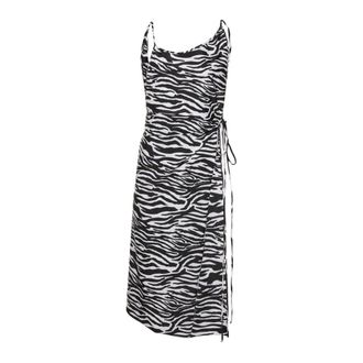 The Attico Kleedjes, Dames, Veelkleurig, S, Lange Jurk met Dierenprint