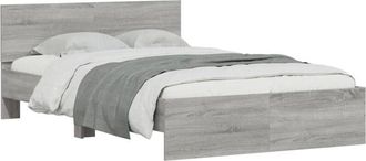 vidaXL Vidaxl - Estructura De Cama Cabecero Y Luces Led Gris Sonoma 135x190 Cm