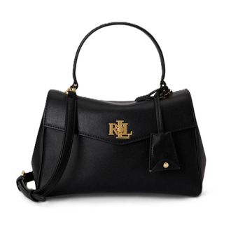 Ralph Lauren Farrah Small Soft Satchel - Dames - Tassen - Zwart - Maat: ONE Size Katoen
