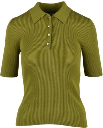 Marella Sottogiacca Cannettato - Dames - Polos - Groen - M - Polyester - Tops