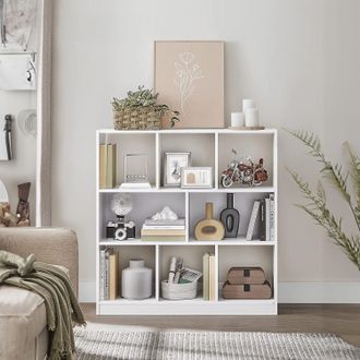 Vasagle Multi-Position Freestanding Storage Bookcase Open Compartments in White