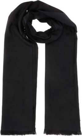 Saint Laurent Wool Jacquard Logo Scarf - unisex - Wintersjaals - Zwart - ONE Size - Wol - Accessoires
