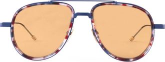 Thom Browne Aviator - Heren - Zonnebrillen - Blauw - ONE Size - Accessoires