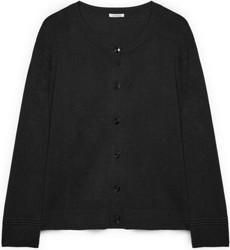 Fiorella Rubino Viscose Blend Cardigan - Dames - Vesten - Zwart - 2XL - Nylon - Truien & Vesten