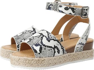 Generic Womens Platform Espadrilles Summer Open Toe Buckle Ankle Strap Beach Sandal Casual Comfortable Faux Leather Dressy Elegant Flats Sandals with Arch Sup