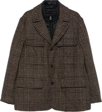 Peuterey Geruite blazer met klepzak - Bruin