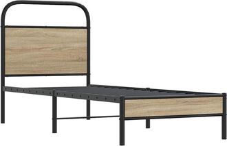 vidaXL Estructura cama sin colchón 80x200 cm madera roble ahumado vidaXL