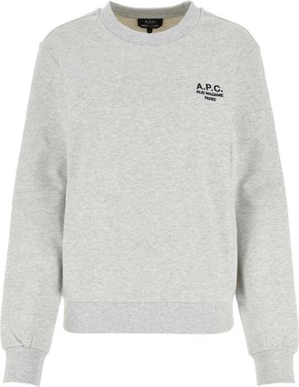 A.P.C. Melange Light Grey Stretch Cotton Sweatshirt