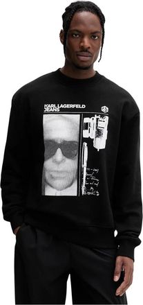 Karl Lagerfeld Hoodies & sweatvesten, Heren, Zwart, XL, Katoen, Oversized Sweatshirt