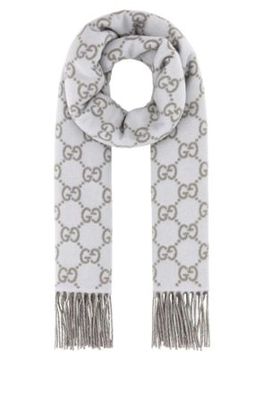 Gucci Grey Signature Logo Scarf
