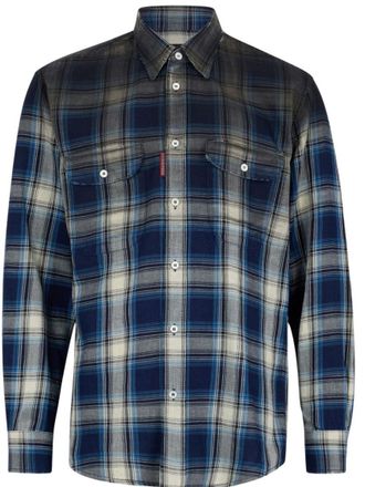 Dsquared2 Blue Regular Plaid Shirt