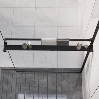 vidaXL Vidaxl - Shower Shelf for Walk-in Shower Wall Black 90 cm Aluminium