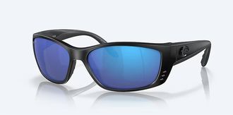 Costa Unisex Fisch Polarized Sunglasses In Blackout Frame Blue Mirror Glass
