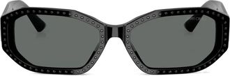 Jimmy Choo Eyewear crystal-embellished geometric sunglasses - Black