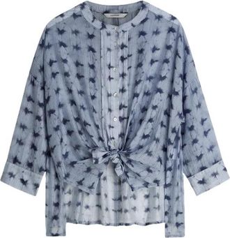 Summum Blouse Tie Dye Stripe - Dames - Overhemden - Blauw - M - Overhemden