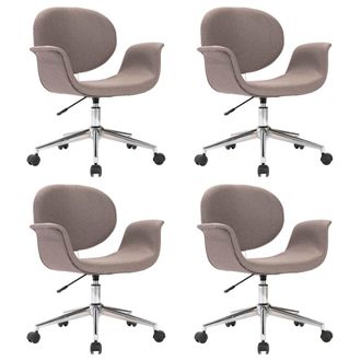 vidaXL Sillas De Comedor Giratorias 4 Unidades Tela Color Gris Taupe Vidaxl