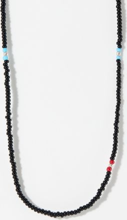 Le 31 Blue and red accent bead necklace