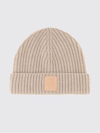 Loewe Ribbed Pure Cashmere Beanie with Cuff and Logo Patch