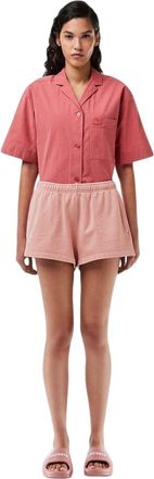 Lacoste Dames/Dames Elastische Taille Los Fit Sweat Shorts (Roze)