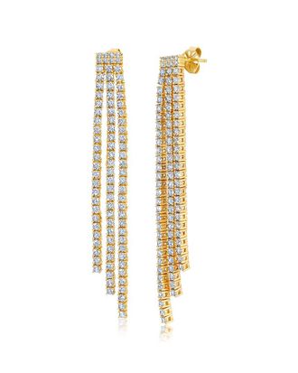 Crislu 18K Gold Over Silver CZ Earrings