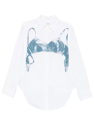 Jean Paul Gaultier White Scanned Bra Graphic Cotton Shirt