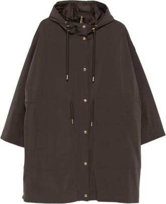 Moncler Sainbel Parka van gemiddelde lengte - Dames - Parka Jassen - Bruin - M - Leer - Jassen