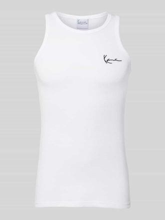 Karl Kani Tanktop mit Label-Stitching in Weiss, Gr&ouml;&szlig;e XL