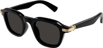Cartier Ct 0536S 001 Zonnebrillen - Heren - Zonnebrillen - Zwart - 49 MM - Accessoires