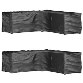 vidaXL Fundas Muebles Jard&iacute;n Forma De L 2 Uds 16 Ojales 285x285x90 Cm Vidaxl