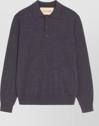 Valentino Garavani long sleeve crewneck polo silk nylon blend