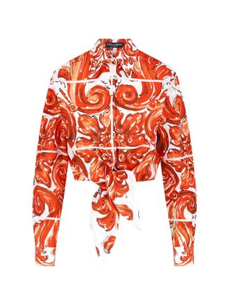 Dolce & Gabbana Camicia Crop Majolica