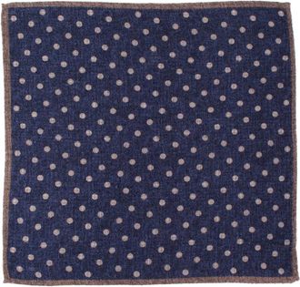 Di Maestro Wool Navy Polka dot Pocket Square