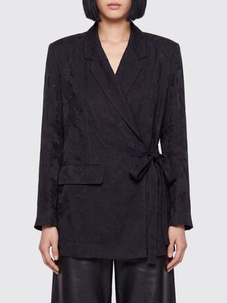 Uma Wang Blazer corto modello a vestaglia in viscosa con chiusura a nodo