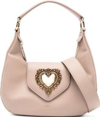 Braccialini heart appliqué shoulder bag - Neutrals