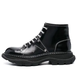 Alexander McQueen (WMNS) Alexander McQueen Tread Lace-up Boots Black White 718366WIC6D1081